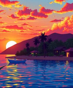 Cinematic Tropic Sunset Paint By Numbers