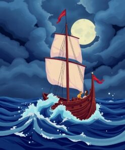 Stormy Schooner Paint Numbers