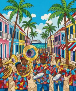 Classic Bahamian Street Brass Paint By Numbers