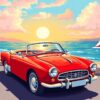 Classic Car Ocean View Paint By Numbers