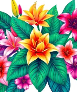 Classic Countess Tropical Flower Paint By Numbers