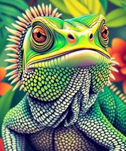 Iguana Portrait Paint Numbers