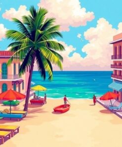 Classic Havana Beach View Paint By Numbers