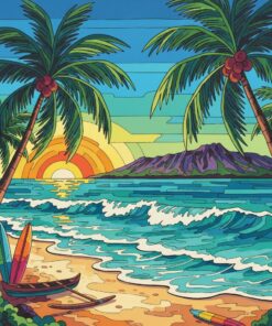 Classic Hawaiian Beach Impressionism Paint By Numbers