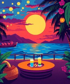 Classic Hollywood Luau Night Paint By Numbers