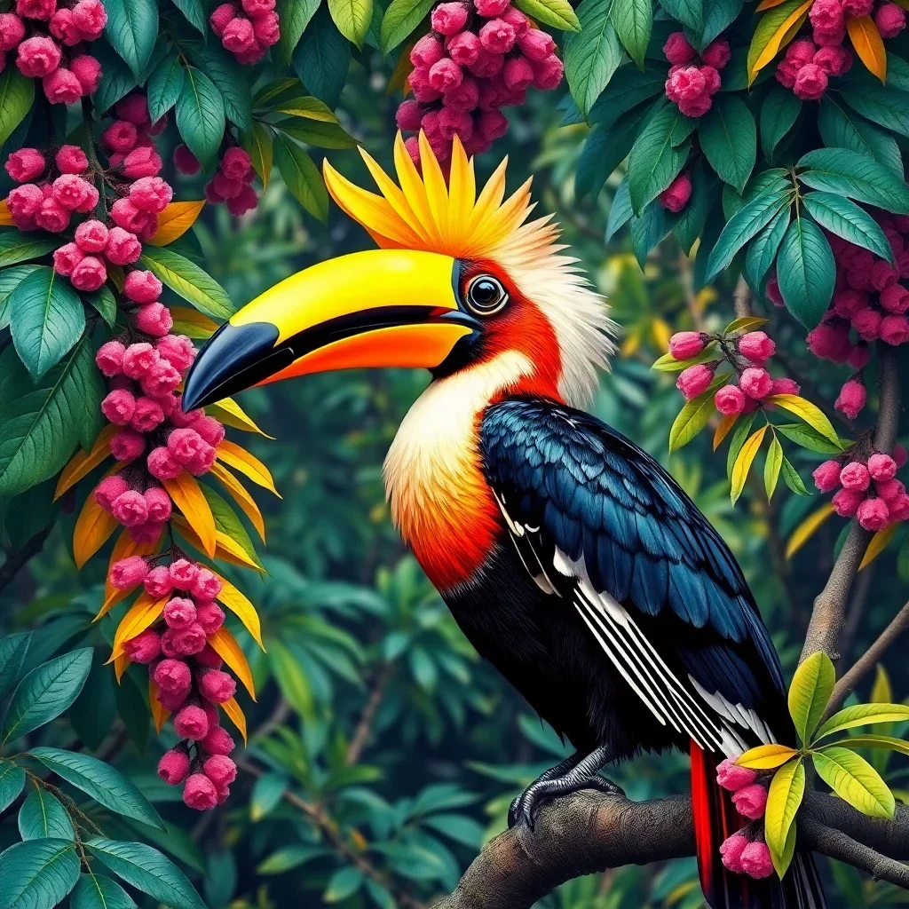 completed artwork display Classic Hornbill Canopy paint by numbers