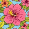 Hibiscus Pattern Paint Numbers