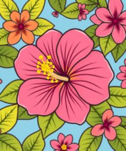 Hibiscus Pattern Paint Numbers