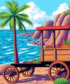 Classic Wagon Ocean View Paint By Numbers