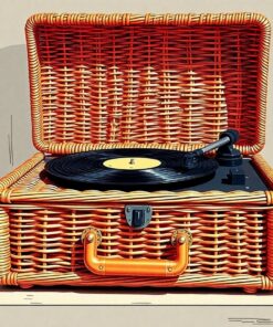 Classic Wicker Record Player Paint By Numbers