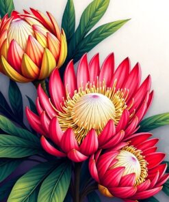 Classical Exotic Protea Display Paint By Numbers