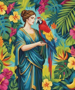 Classical Lady Tropical Macaw Paint By Numbers