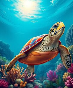 Coral Turtle Paint Numbers