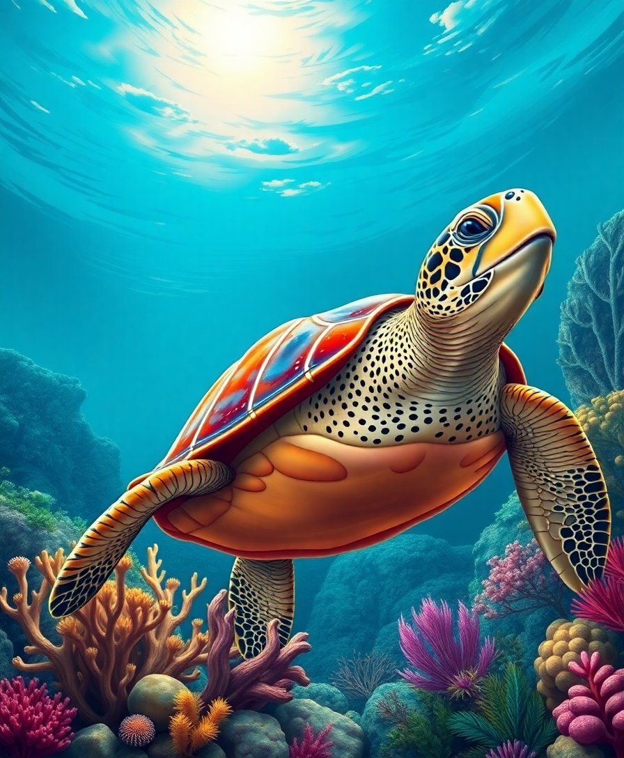 Coral Turtle Paint Numbers Coral Turtle Paint Numbers