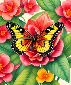 Muted Heliconia Paint Numbers