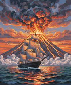 Clipper Through Volcanic Ash Paint By Numbers