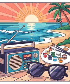 Coastal Radio And Shades Paint By Numbers