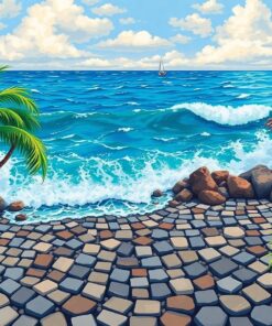 Cobblestones Meeting Tropical Waves Paint By Numbers