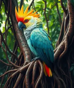 Cockatoo In Strangler Roots paint by numbers