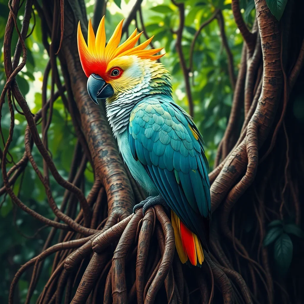 completed artwork display Cockatoo In Strangler Roots paint by numbers