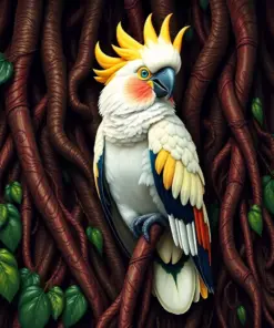 Cockatoo In Strangler Roots paint by numbers