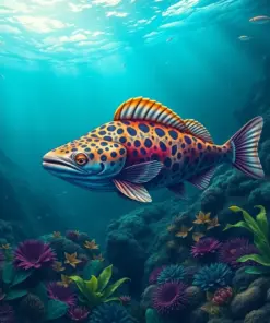 Coelacanth Over Tropical Abyss Paint By Numbers