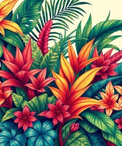 Collected Vintage Jungle Fronds Paint By Numbers