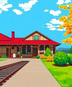 Colonial Coast Railway Depot Paint By Numbers