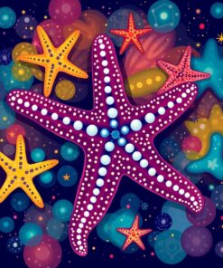 Constellation Of Tropical Starfish Paint By Numbers