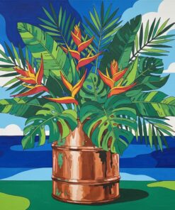 Copper Can Tropical Foliage Paint By Numbers