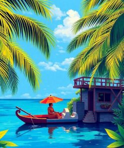 Courtesan Beneath Tropical Palms Paint By Numbers