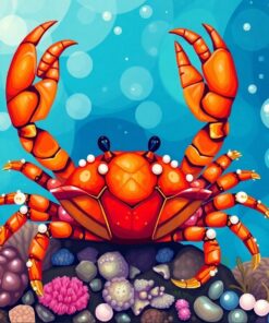 Crab Guarding Ocean Pearls Paint By Numbers