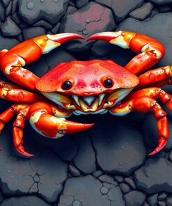 Crimson Crab On Basalt Paint By Numbers