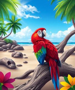 Macaw Driftwood Paint Numbers