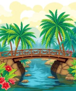 Crossing The Tropical Bridge Paint By Numbers