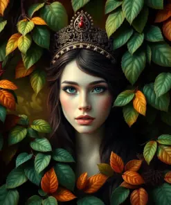 Crowned Raggiana Among Leaves paint by numbers