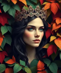 Crowned Raggiana Among Leaves paint by numbers