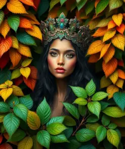 Crowned Raggiana Among Leaves paint by numbers