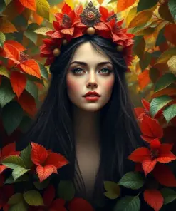 Crowned Raggiana Among Leaves Paint By Numbers