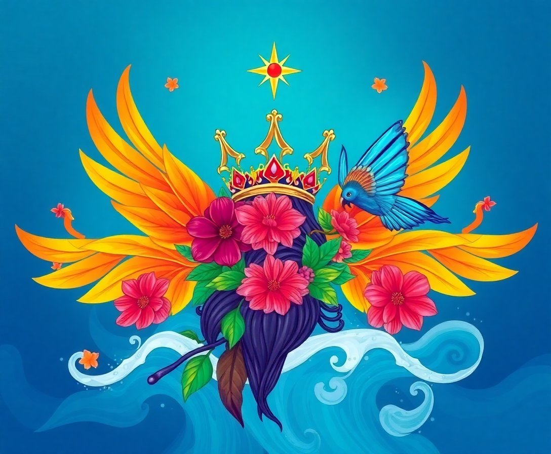 Crowning The Tropical Spirit Paint By Numbers Kit - Mystical Art completed