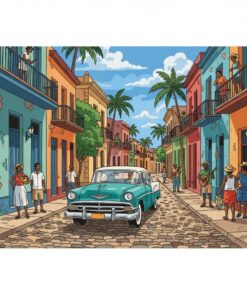 Cruising Midsummer Cuban Streets Paint By Numbers