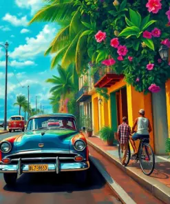 Cruising Midsummer Cuban Streets Paint By Numbers