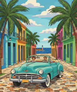 Cruising Tropical Havana Streets Paint By Numbers