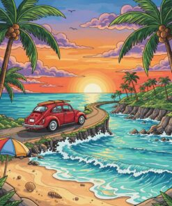 Cruising Vintage Surf Highway Paint By Numbers