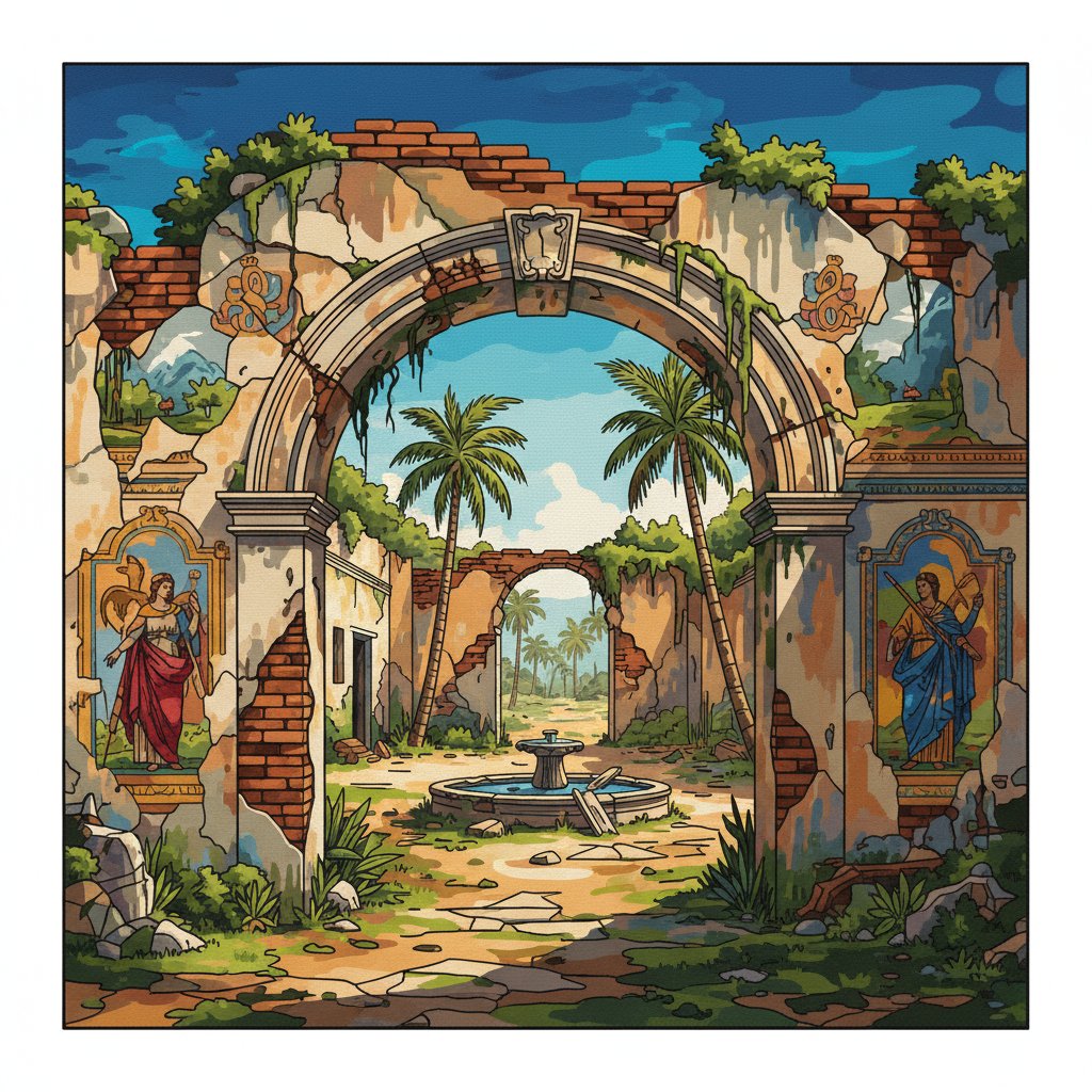 crumbling-colonial-archway-fresco-paint-by-numbers-kit