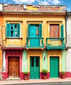 Crumbling Colonial Cuban Facade Paint By Numbers