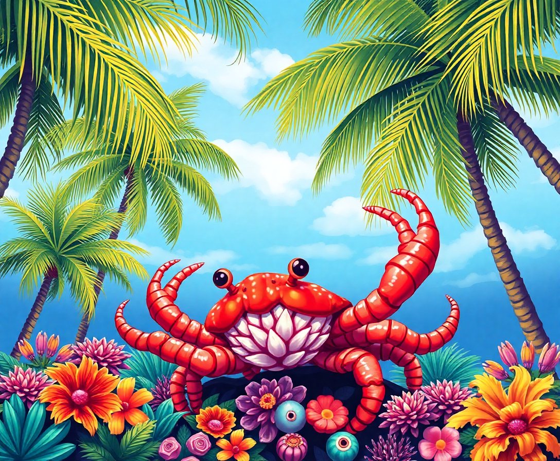 crustacean-beneath-tropical-palms-paint-by-numbers-kit