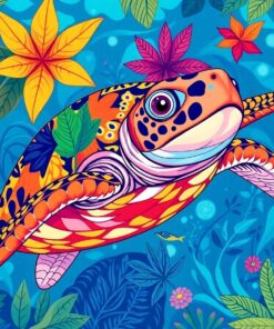 Cubism Meets Tropical Loggerhead Paint By Numbers