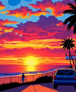 Drive Sunset Paint Numbers