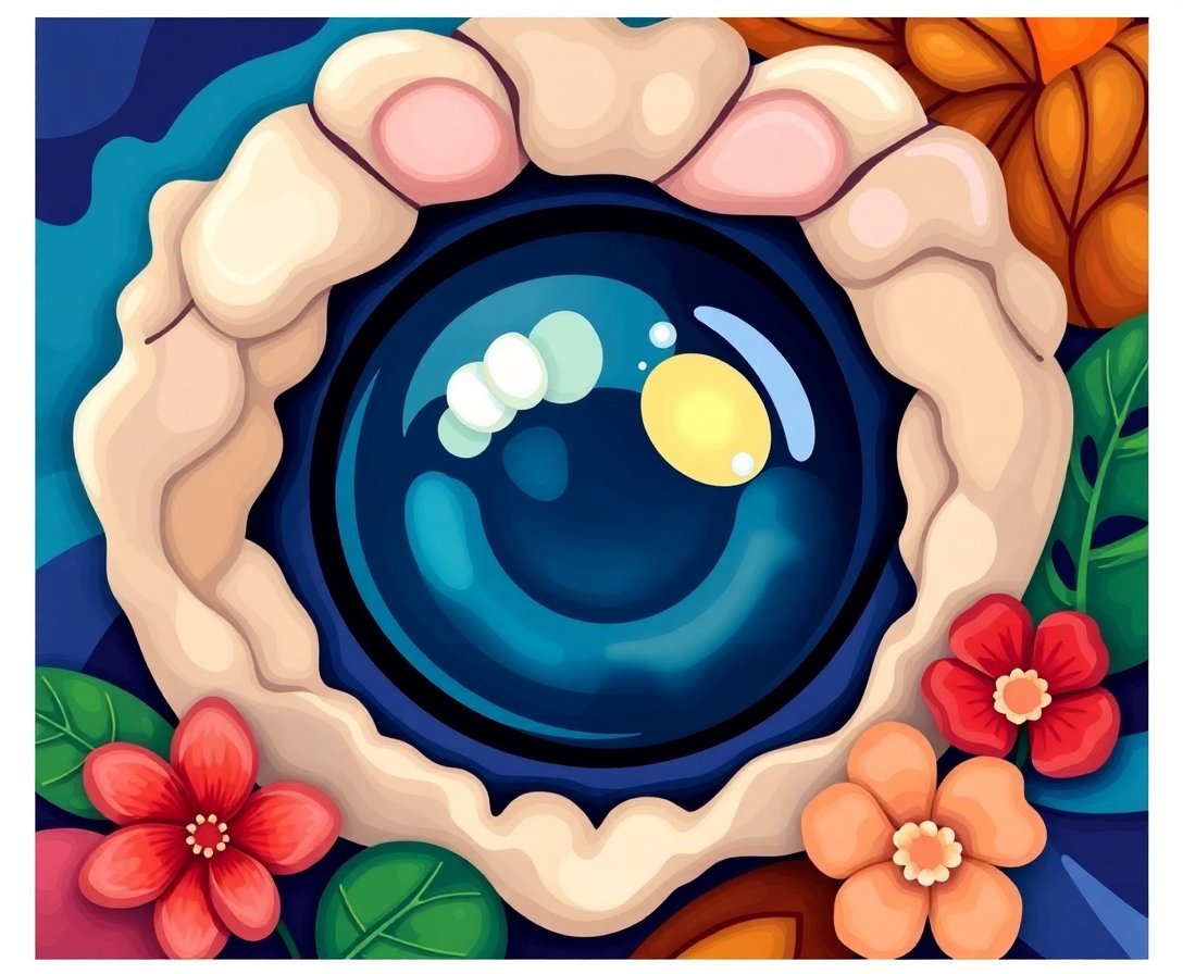 Cubist Tropical Cowrie Lens Paint By Numbers Kit completed